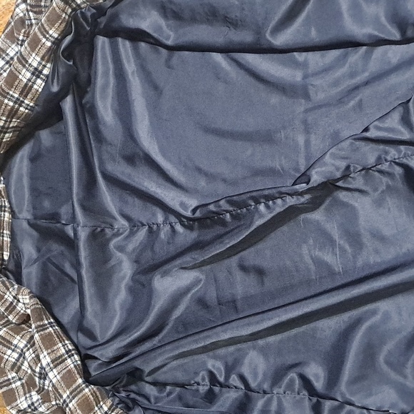 Brown Plaid Soft Long Button Down Oversized Mid Lightweight Coat Jacket - Picture 7 of 10